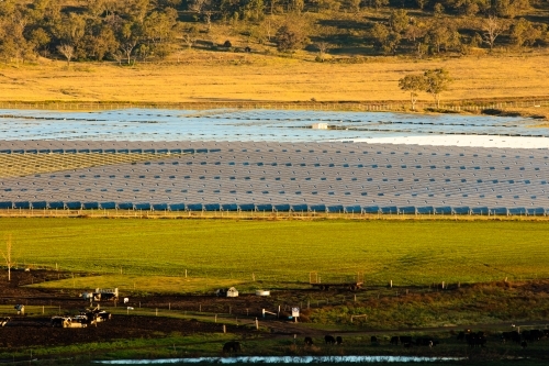 Solar farm outside Warwick - Australian Stock Image