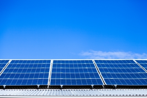 Solar panels and blue sky - Australian Stock Image