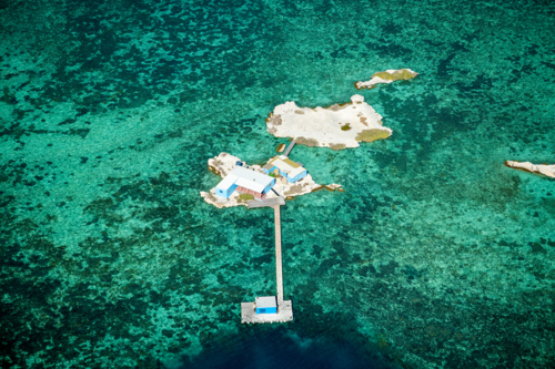 Solitary outpost perched on a coral reef. - Australian Stock Image