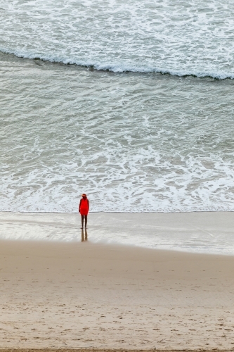 solitary person on beach - Australian Stock Image