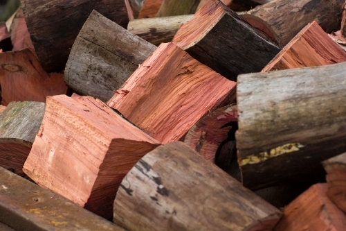 Split jarrah firewood logs