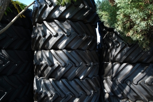 Stacks of large truck tyres - Australian Stock Image