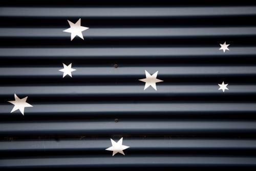 Stars painted on corrugated iron