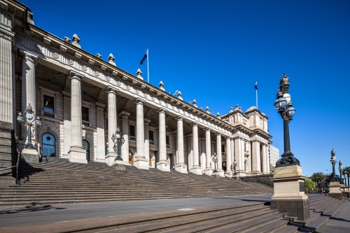 Steps of Parliament House Melbourne - Australian Stock Image