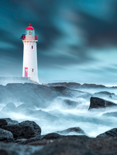 Stormy day at Port Fairy lighthouse - Australian Stock Image