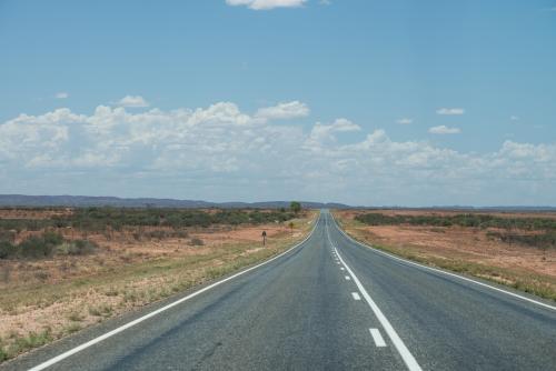 Straight highway disappearing into the distance - Australian Stock Image