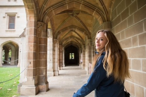Student Exploring Campus - Australian Stock Image