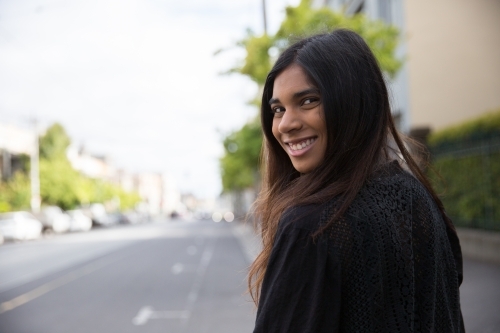 Student Exploring Melbourne - Australian Stock Image