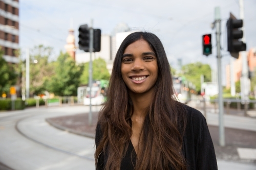 Student Exploring Melbourne - Australian Stock Image