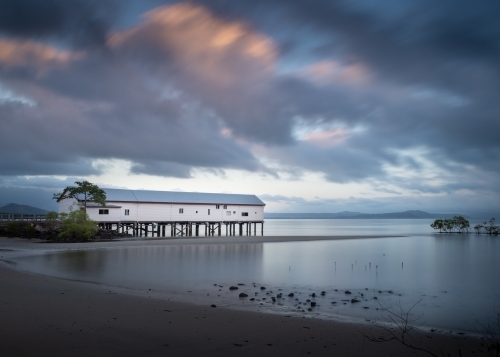 Sugar Wharf in Port Douglas at dusk - Australian Stock Image