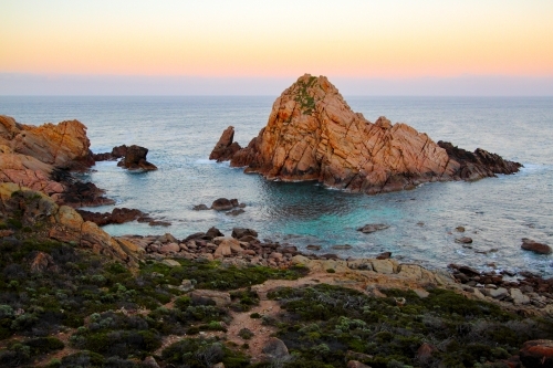 Sugarloaf Rock at dusk. - Australian Stock Image