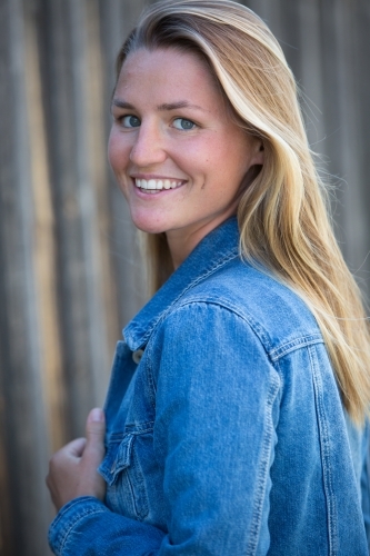 Summer Portrait of a Smiling Young Woman - Australian Stock Image