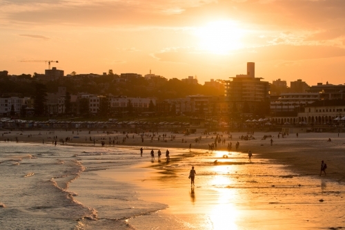 Summer sunset over Bondi Beach - Australian Stock Image
