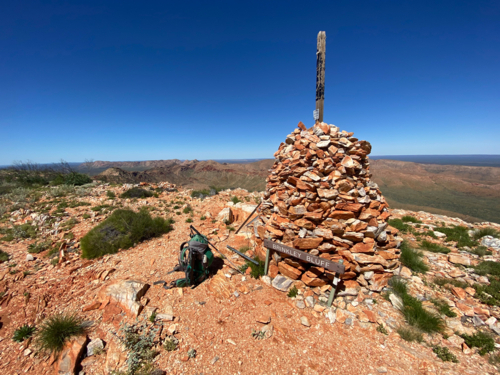 Summit of Brinkley Bluff on the Larapinta Trail Hike - Australian Stock Image