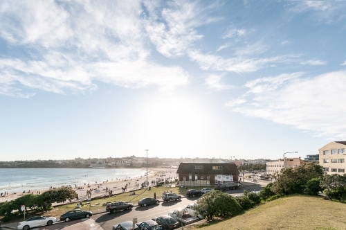 Sun over Bondi Beach - Australian Stock Image