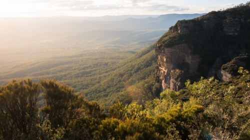 Sunny winters day in the Blue Mountains - Australian Stock Image