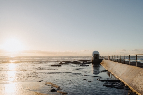 Sunrise at Merewether Ocean Baths, Newcastle, NSW - Australian Stock Image