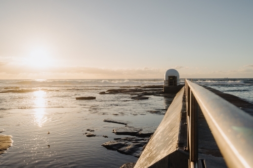 Sunrise at Merewether Ocean Baths, Newcastle, NSW - Australian Stock Image