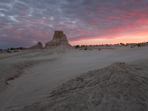 Sunrise at the Walls of China, Lake Mungo - Australian Stock Image