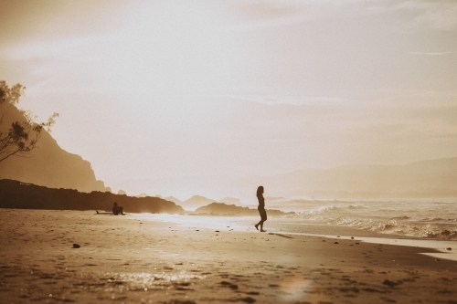 Sunrise at Wategos Beach - Australian Stock Image