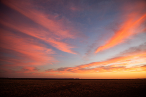 Sunrise colour on the clouds - Australian Stock Image