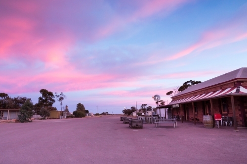 sunrise in remote town - Australian Stock Image