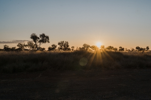 Sunrise in the outback - Australian Stock Image