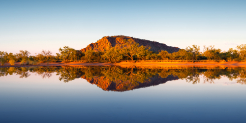 Sunrise near Alice Springs, Australia - Australian Stock Image