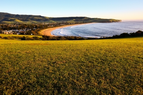 Sunrise view of Werri Beach from Gerringong headland - Australian Stock Image
