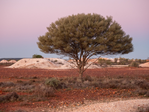 Sunset among the opal mines at White Cliffs, New South Wales - Australian Stock Image