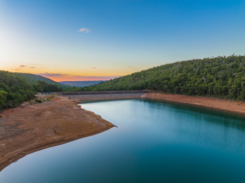 Sunset at Churchman Brook Dam - Australian Stock Image