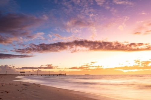 Sunset at Jurien Bay with jetty in background - Australian Stock Image