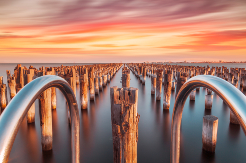 Sunset at Princes Pier - Australian Stock Image