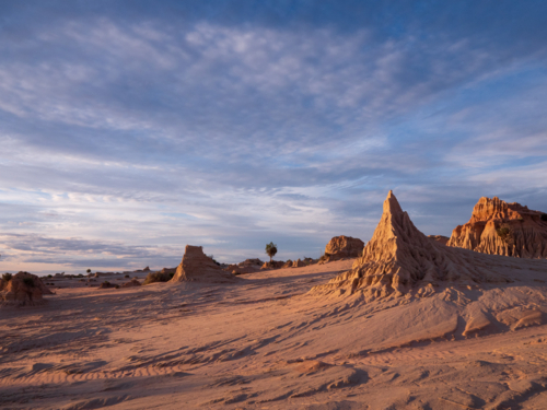 Sunset at the Walls of China, Lake Mungo - Australian Stock Image