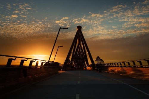 Sunset from Yandhai Nepean Crossing, over the Nepean River - Australian Stock Image