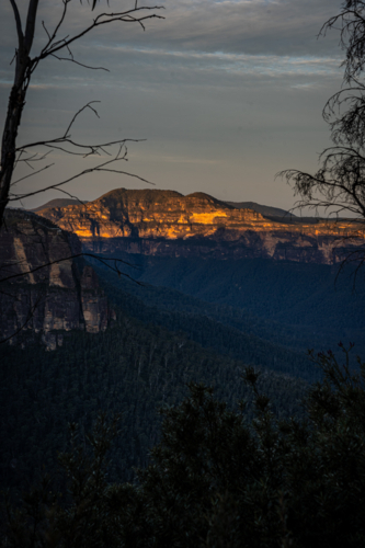 Sunset in the blue mountains - Australian Stock Image
