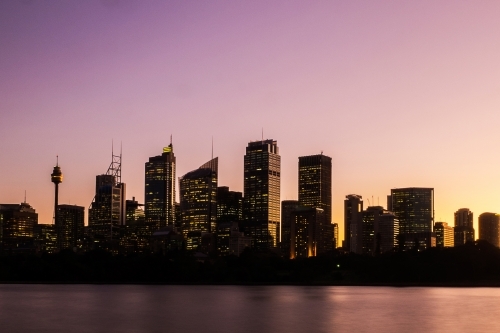 Sunset of Sydney City Skyline - Australian Stock Image