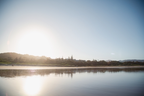Sunset on the beach at Coffs Harbour, NSW Australia - Australian Stock Image