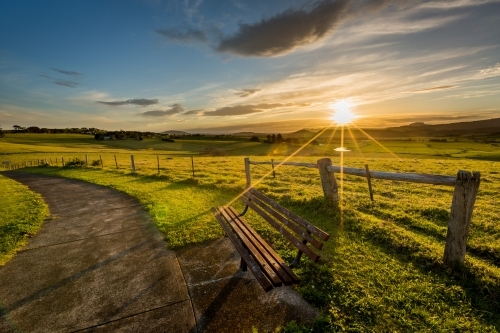 Sunset over a farming region - Australian Stock Image