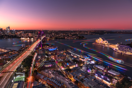 Sunset over Sydney harbour - Australian Stock Image