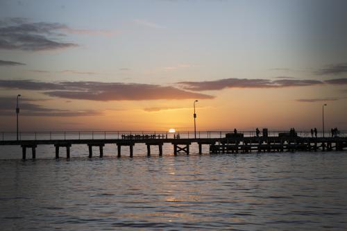 Sunset over wharf