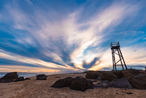 Sunset sky over Redhead Beach, Newcastle NSW - Australian Stock Image