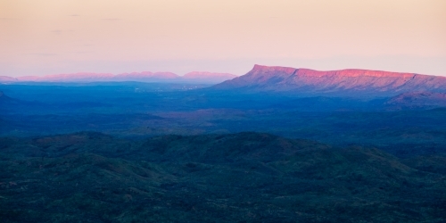 Sunset view on West Macdonnell Ranges, Larapinta Trail - Australian Stock Image