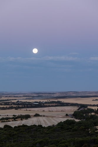 Super Moon over Chapman Valley Farms - Australian Stock Image