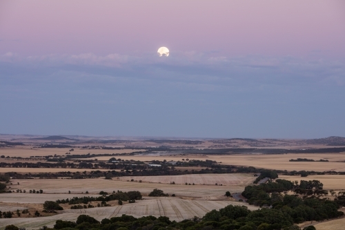 Super Moon over Chapman Valley Farms - Australian Stock Image
