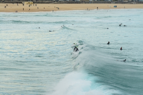 Surfers in the water waiting for a wave - Australian Stock Image