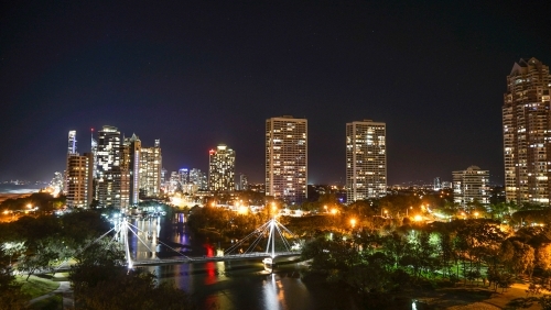 Surfers Paradise night view - Australian Stock Image