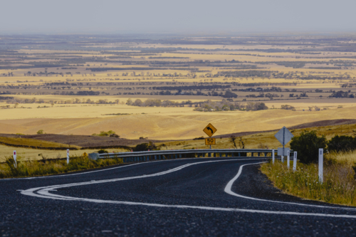 Sweeping Vista from Keyneton Hills Lookout Over the Barossa - Australian Stock Image