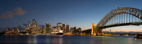 Sydney City And Harbour Bridge - Australian Stock Image