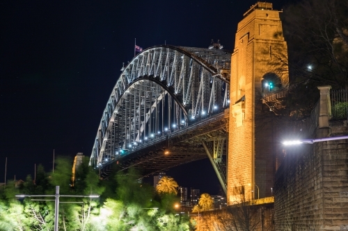 Sydney Harbour Bridge at night from The Wharf